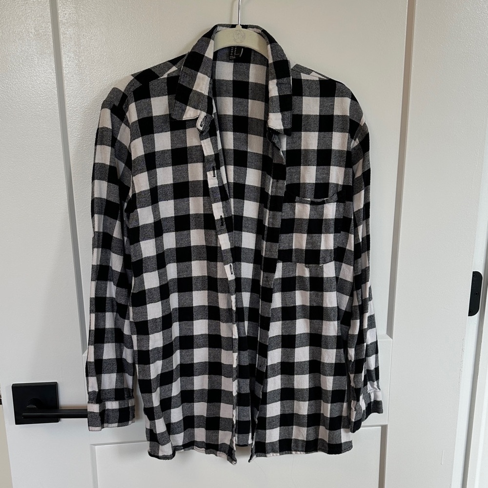 Black and White Checkered Men's Shirt